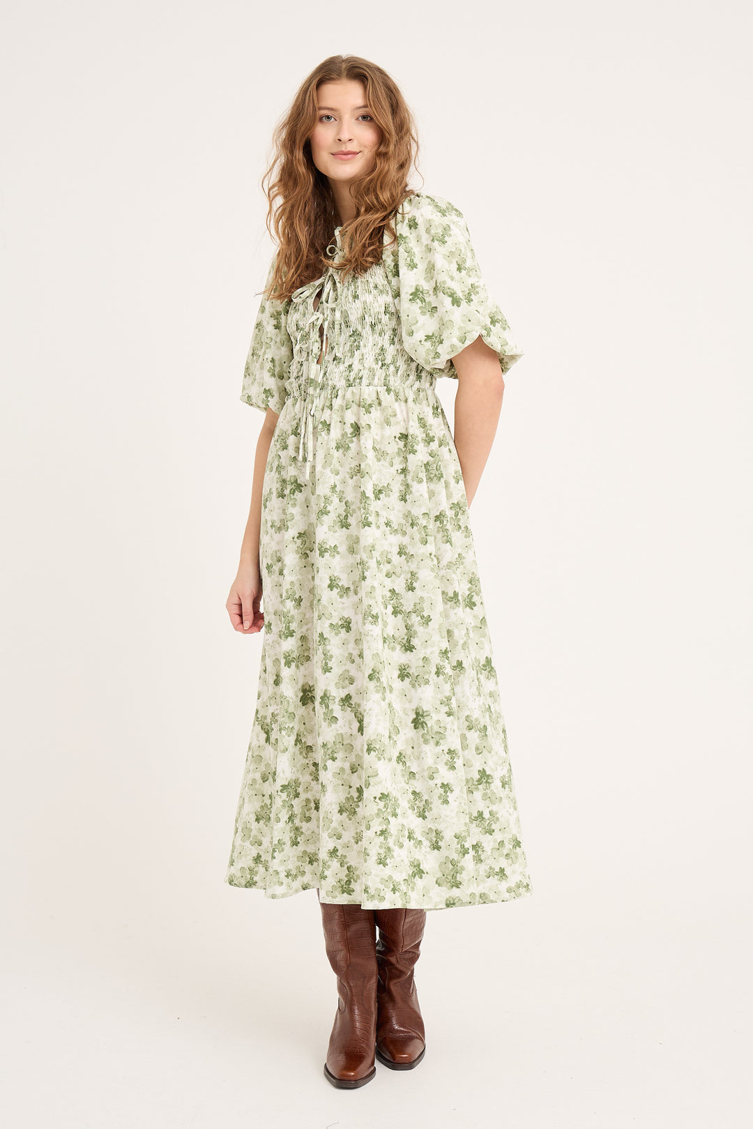 A-VIEW Tabita Dress Green/White