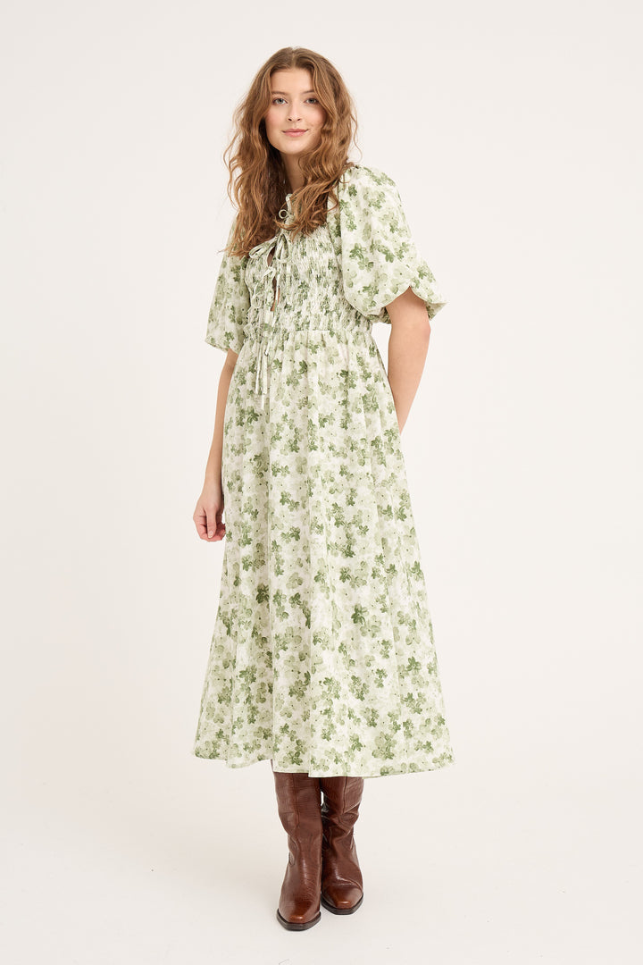 A-VIEW Tabita Dress Green/White