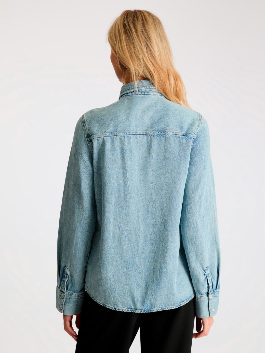 NEO NOIR Roger Denim Shirt Smoke Blue