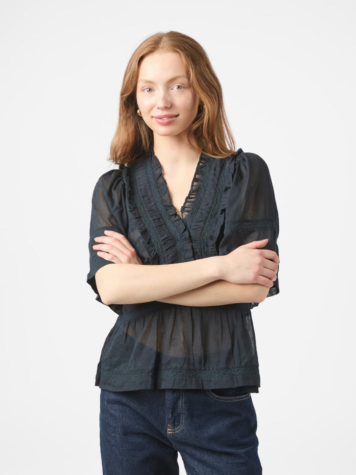 NEO NOIR Evienne S Voile Top Navy