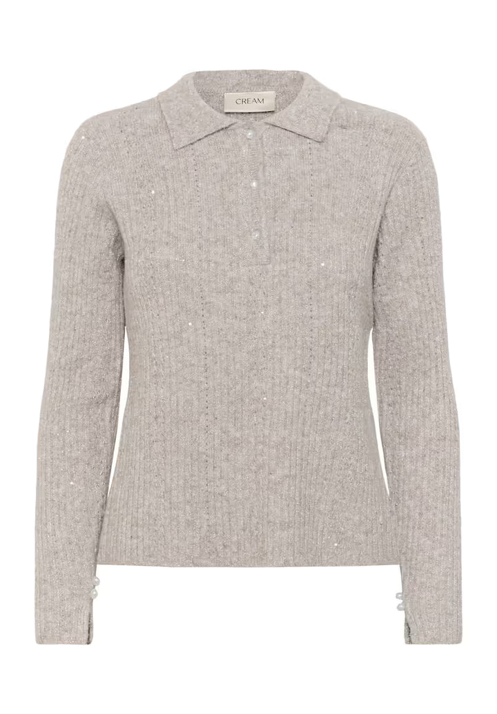 CREAM CRJolly Knit Poloshirt String Melange