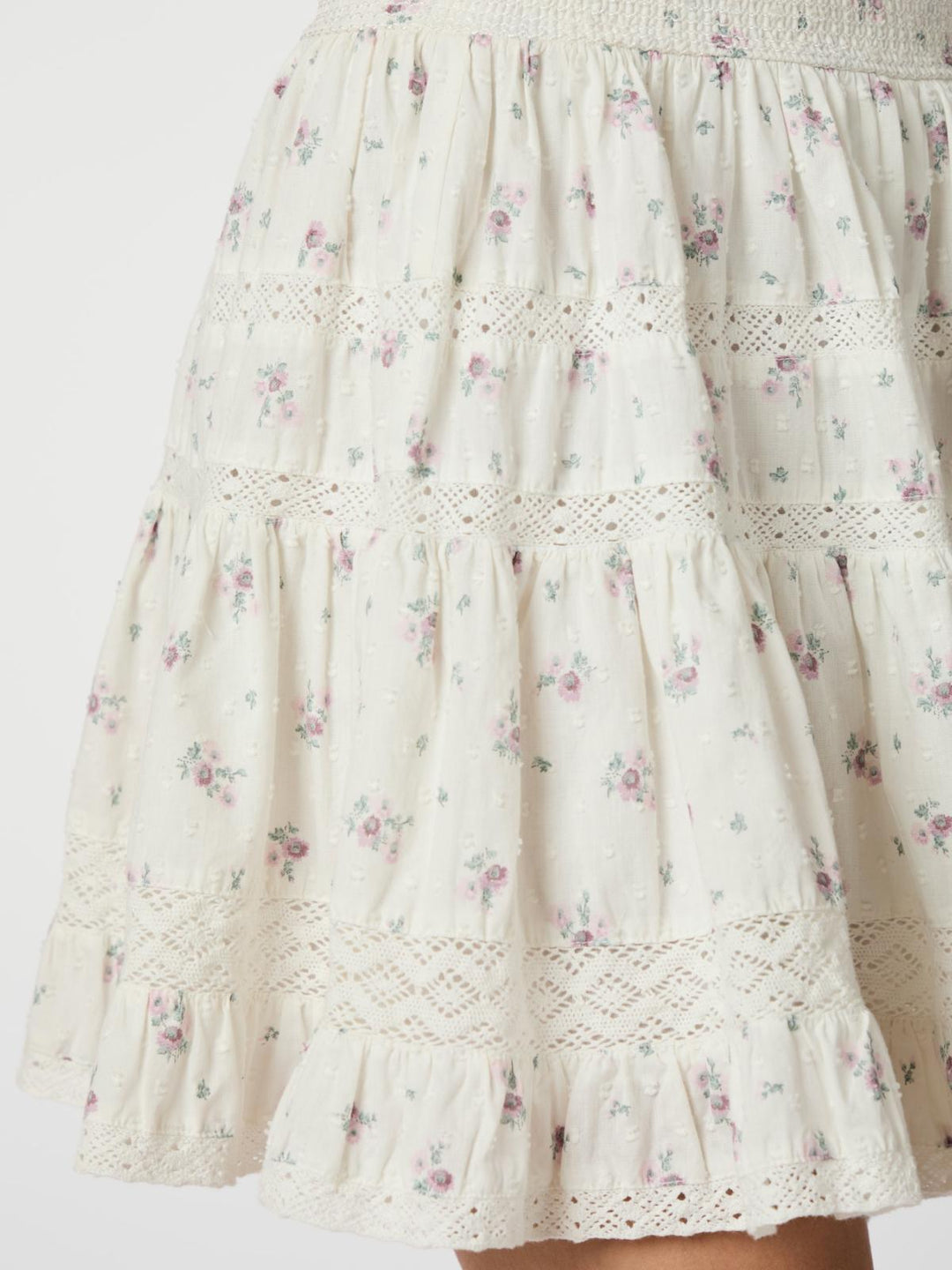 NEO NOIR Callia Dobby Flower Skirt Off White