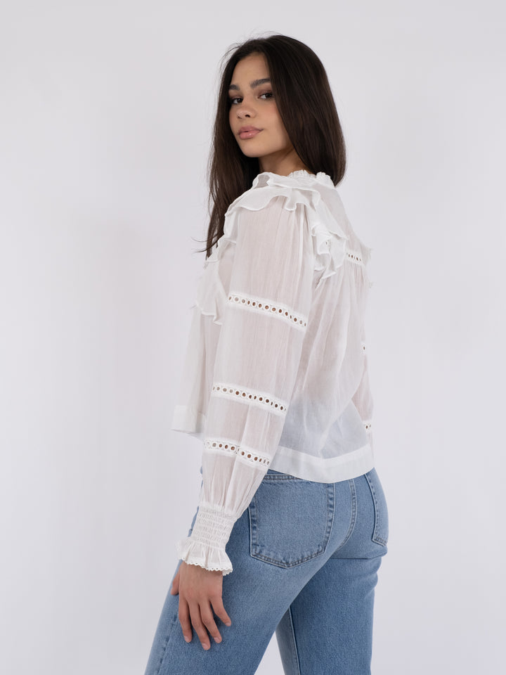 NEO NOIR Aurika S Voile Blouse White