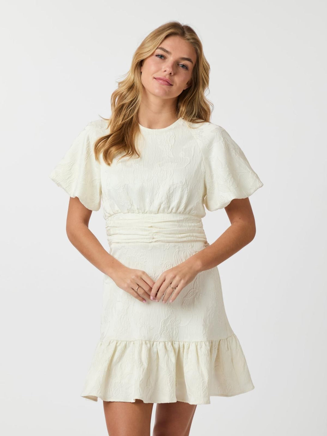 NEO NOIR Sulli Jacquard Dress Creme