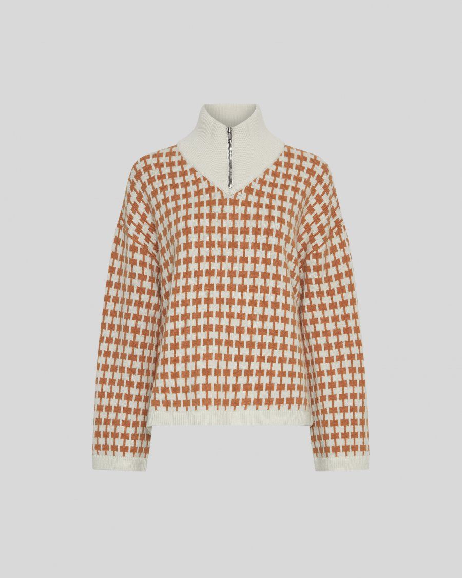 MSCH COPENHAGEN MSCHAmaria Zip Pullover Egret/C Spice