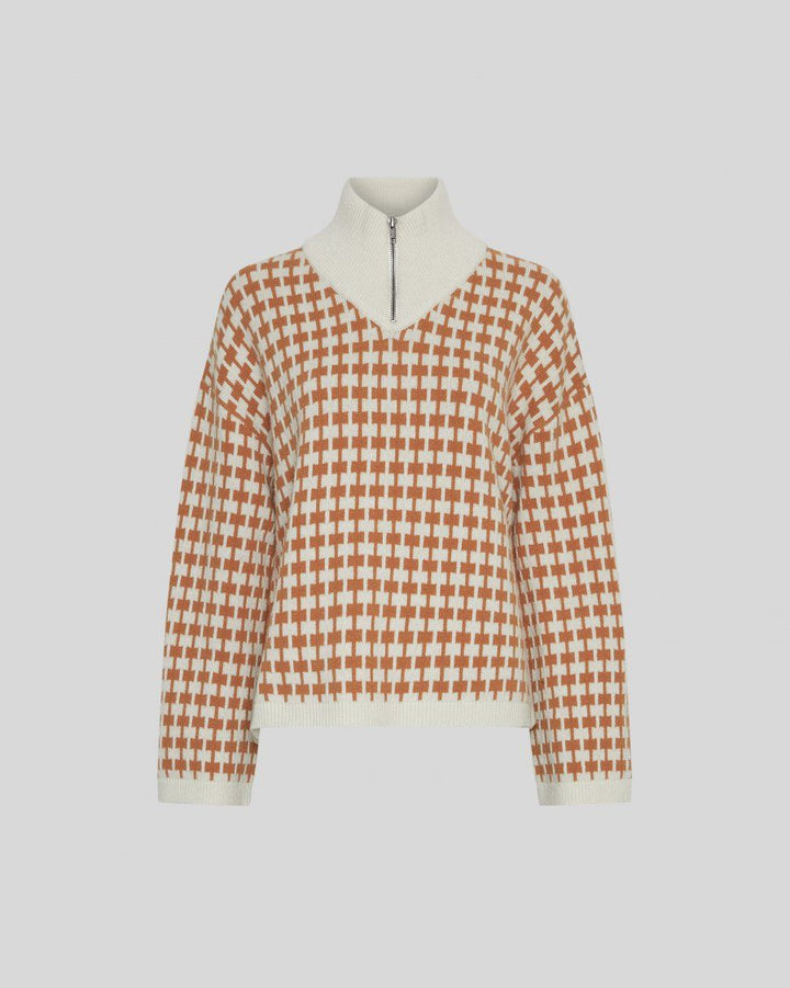 MSCH COPENHAGEN MSCHAmaria Zip Pullover Egret/C Spice