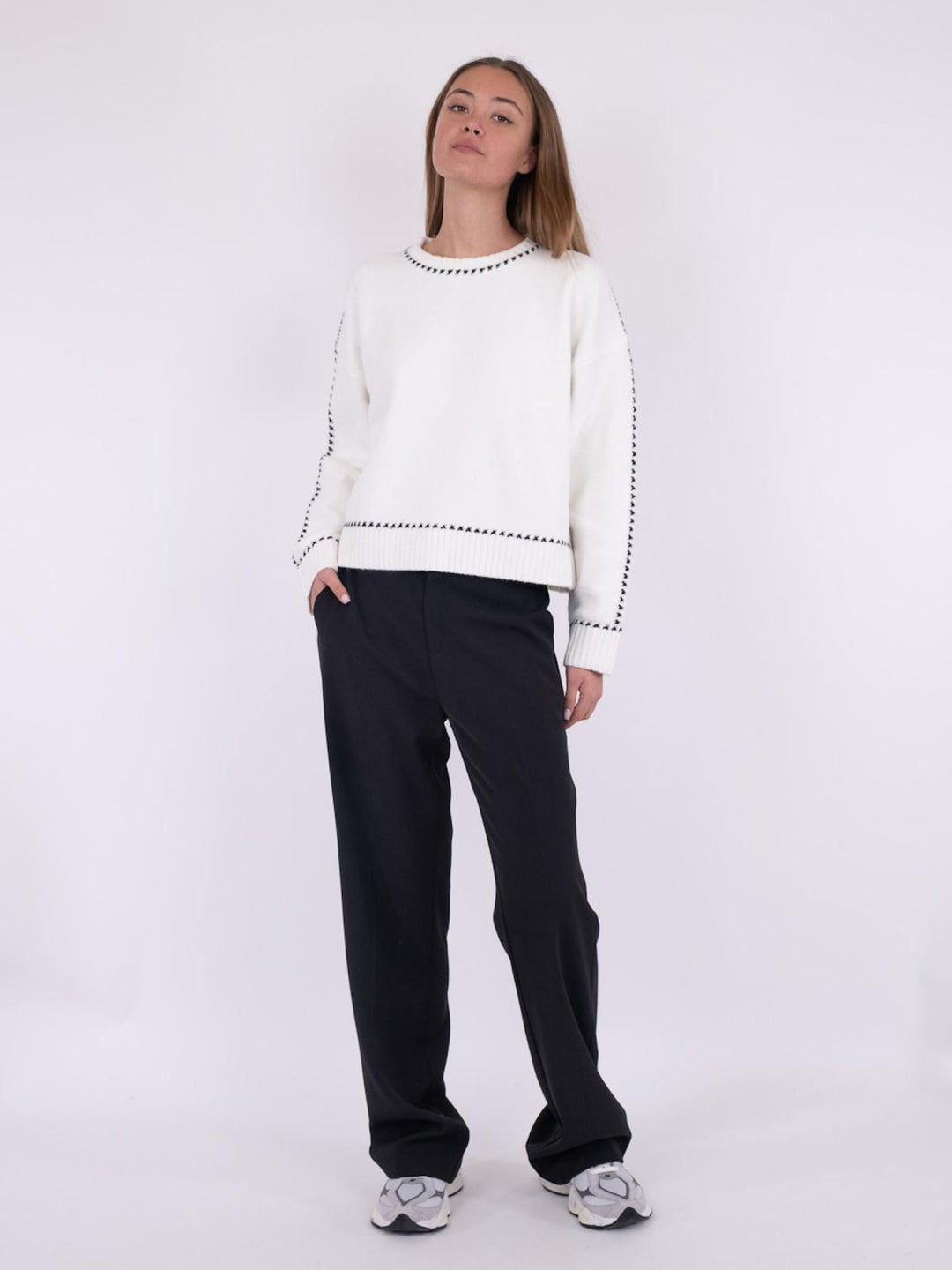 NEO NOIR Detri Knit Blouse Off White