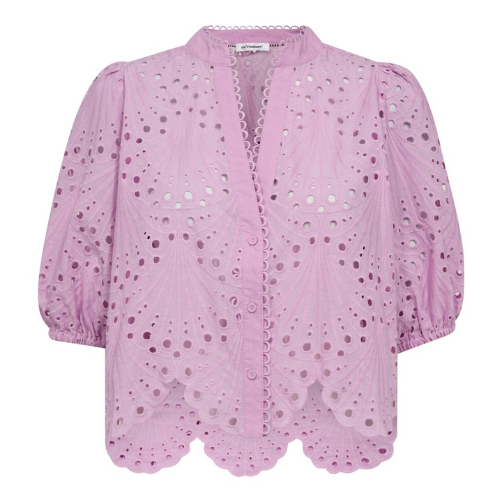 CO´COUTURE NayaCC Anglaise SS Shirt Orchid