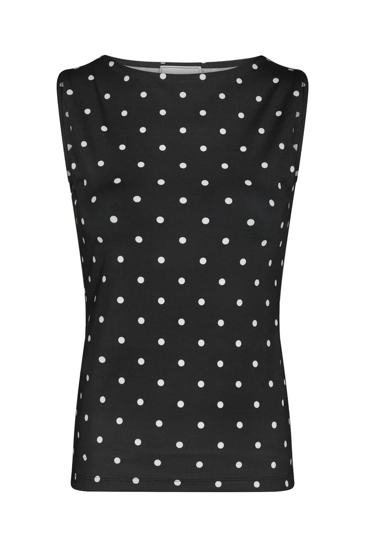 NEO NOIR Ditty Jersey Dot Top Black
