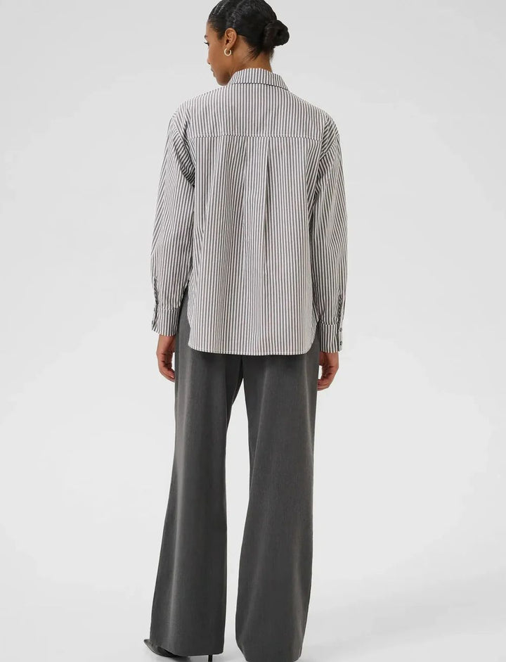 KAFFE KAmarianne Shirt Grey/White Stripe