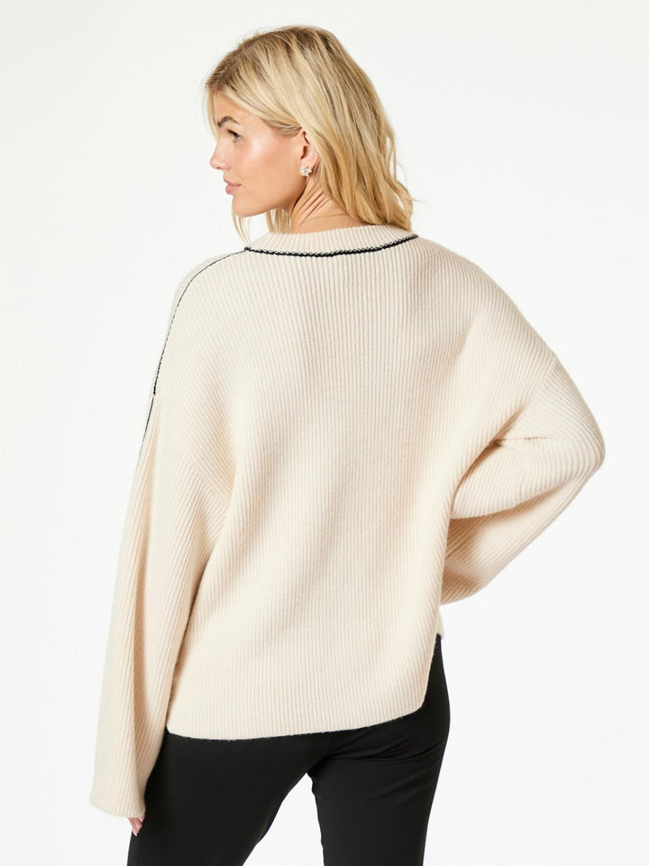 NEO NOIR Latte Knit Blouse Ivory