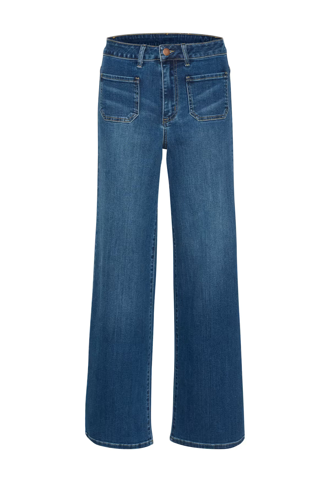 KAFFE KAkarla HW Wide Jeans Medium Blue Washed Denim