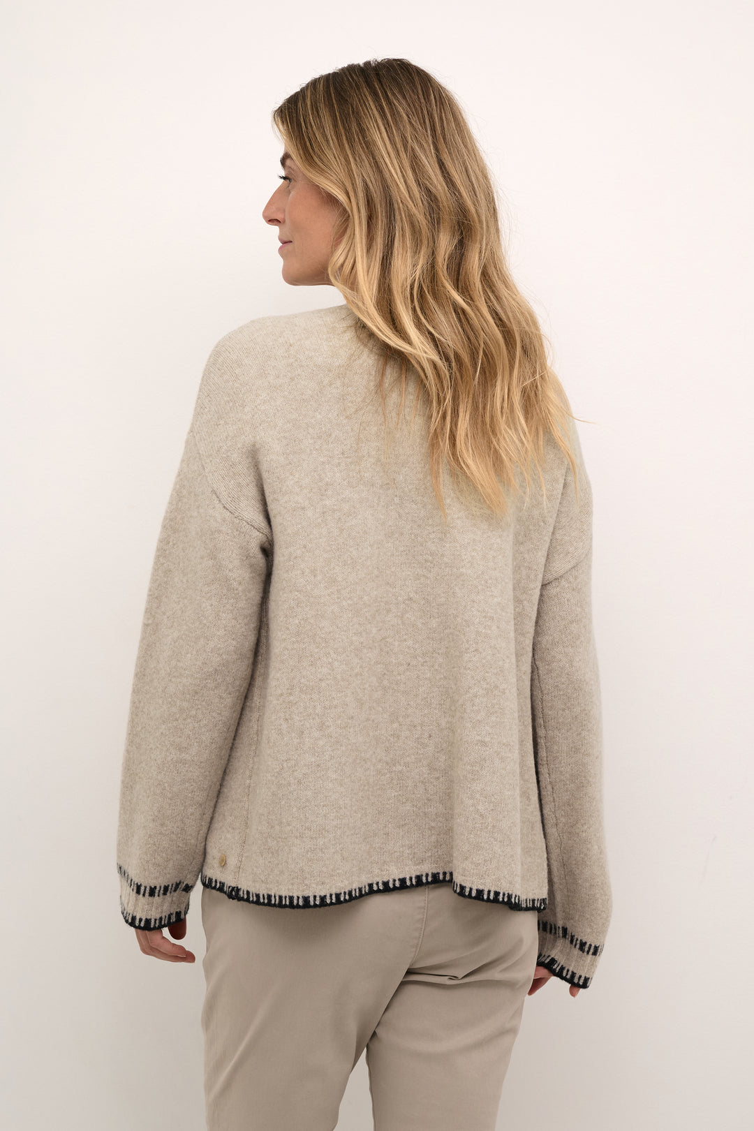 CREAM CROnie Knit Cardigan String/Black