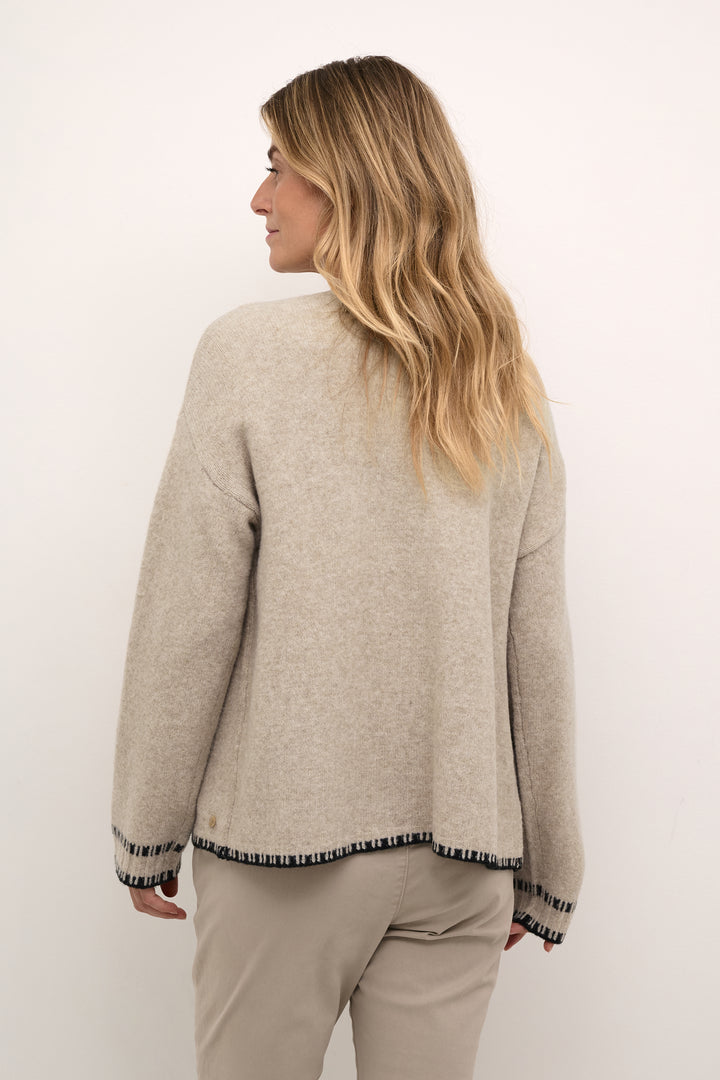 CREAM CROnie Knit Cardigan String/Black