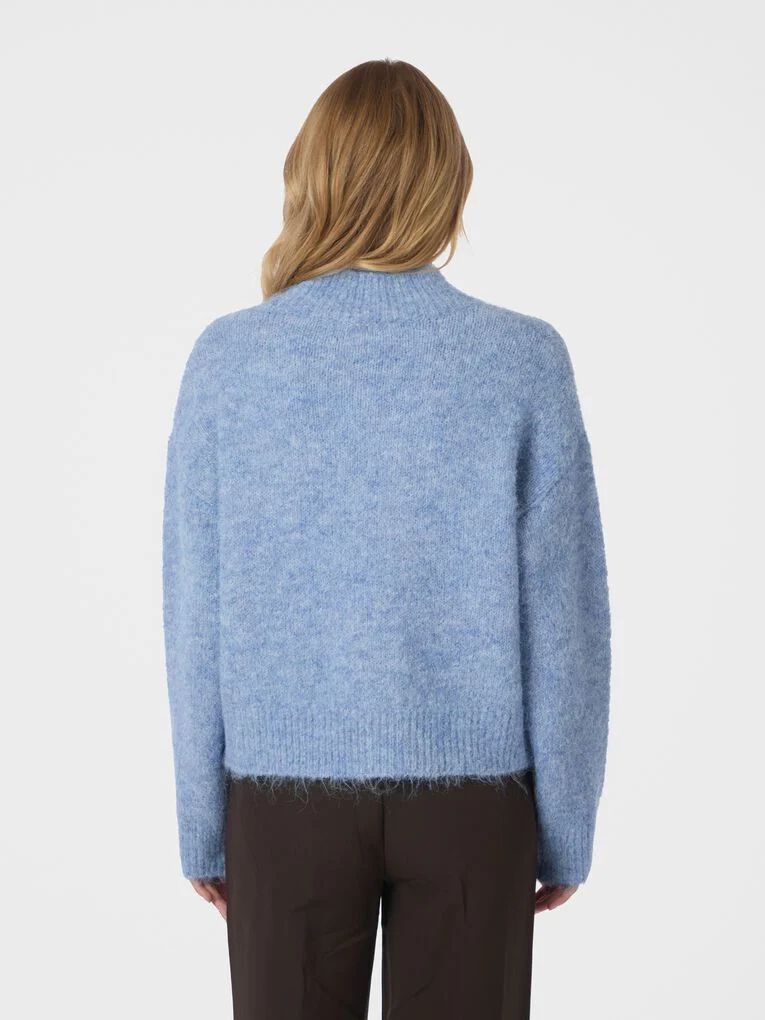 NEO NOIR Paulina Fluffy Knit Blouse Dusty Blue