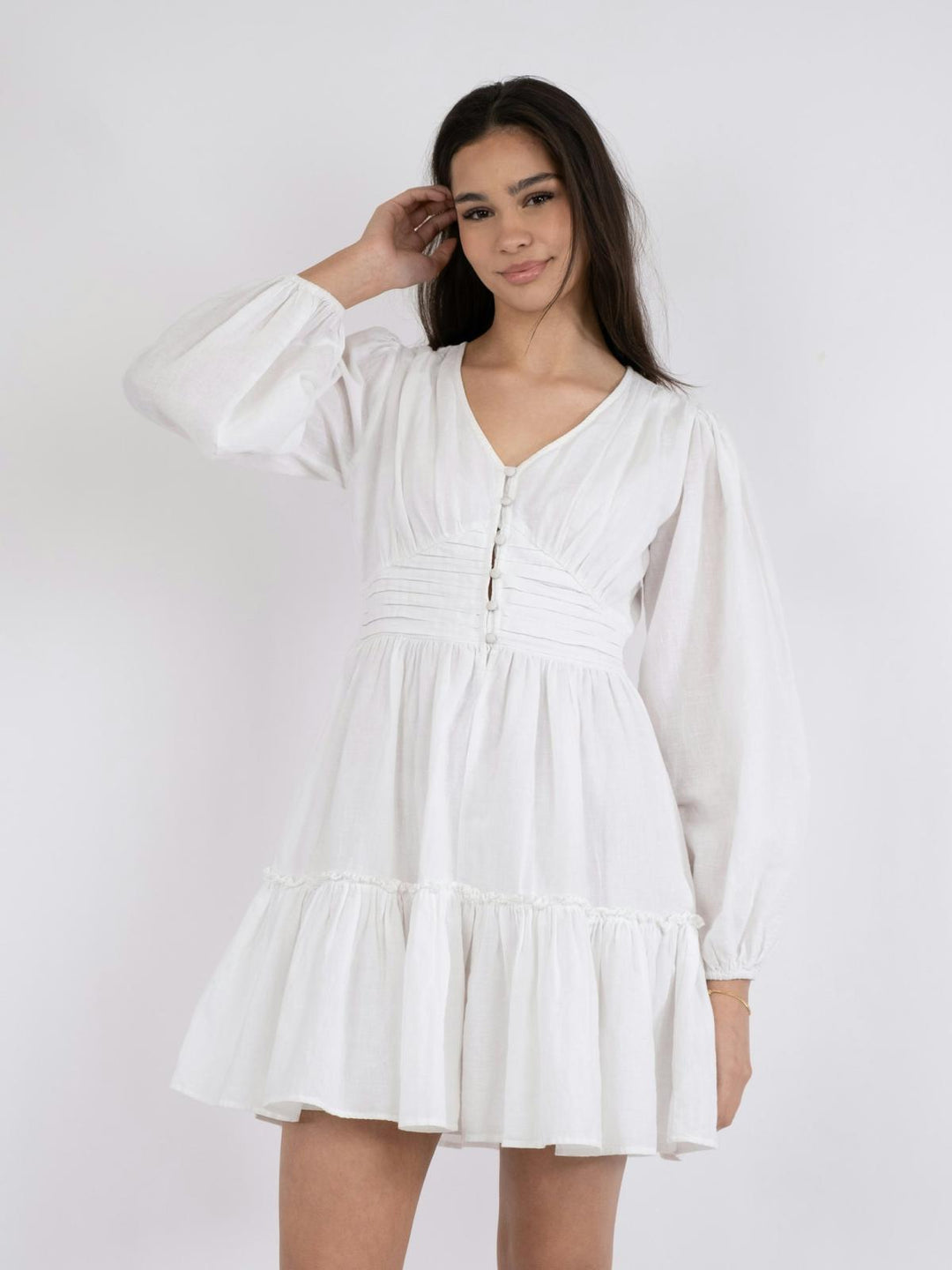 NEO NOIR Rihana Linen Dress White