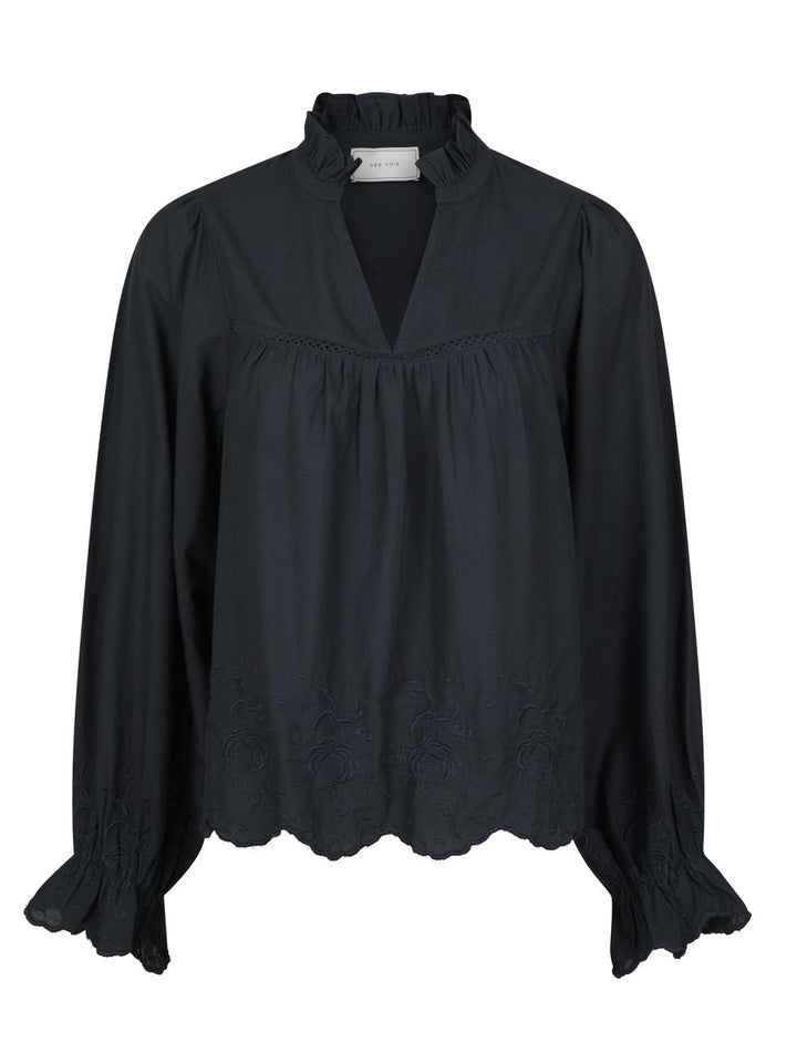 NEO NOIR Heline Emb Blouse Navy