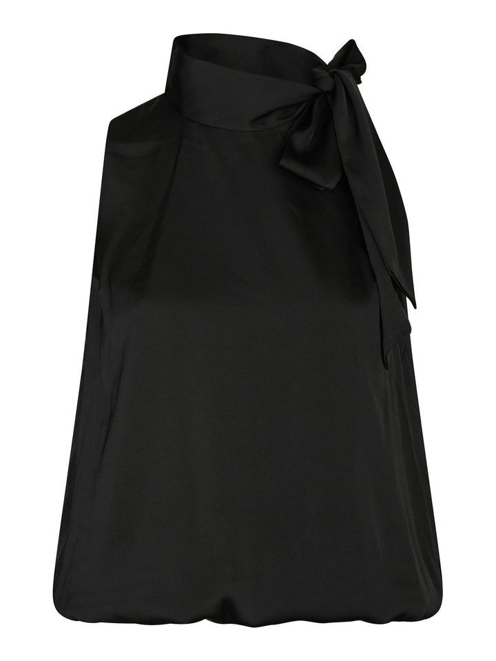 NEO NOIR Veda Drapy Satin Top Black