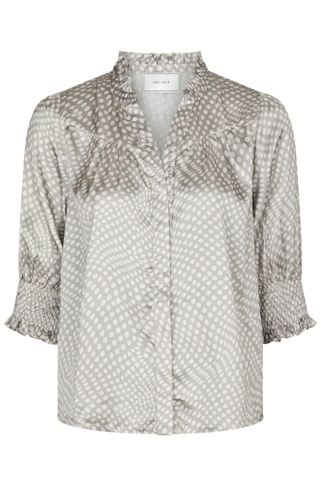 NEO NOIR Diana Vibrant Dot Blouse Light Taupe