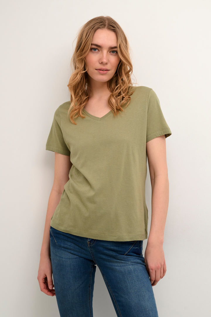 CREAM Naia Tshirt Oil Green