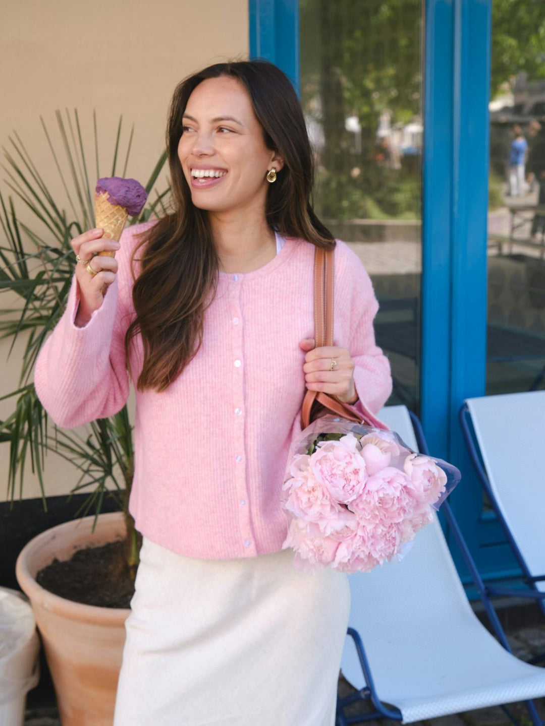 NEO NOIR Vilja Knit Cardigan Pink
