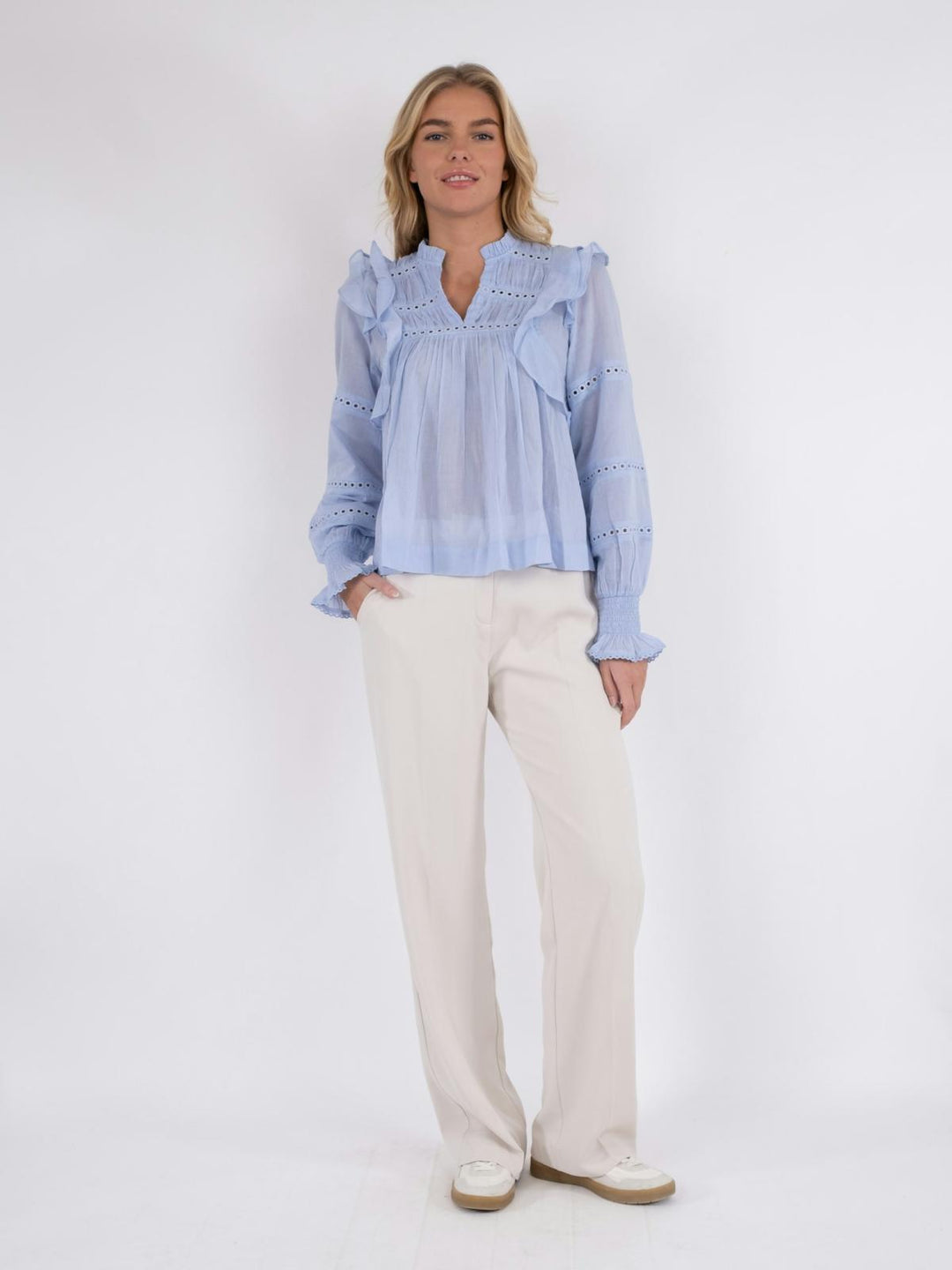 NEO NOIR Aurika S Voile Blouse Light Blue