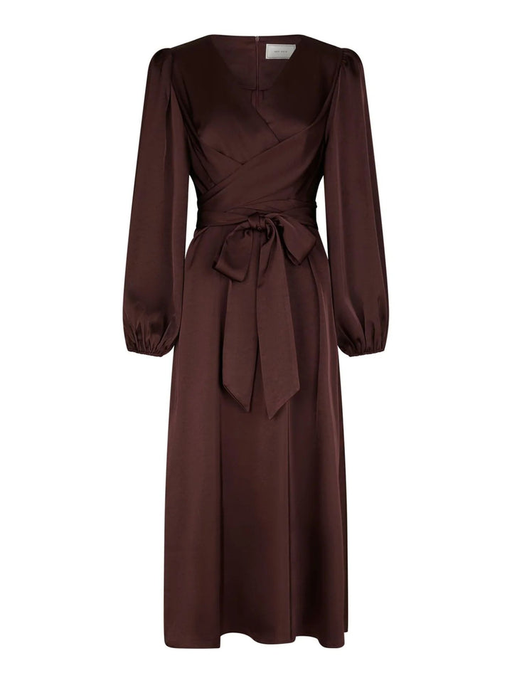 NEO NOIR Rimini Heavy Sateen Dress Burgundy