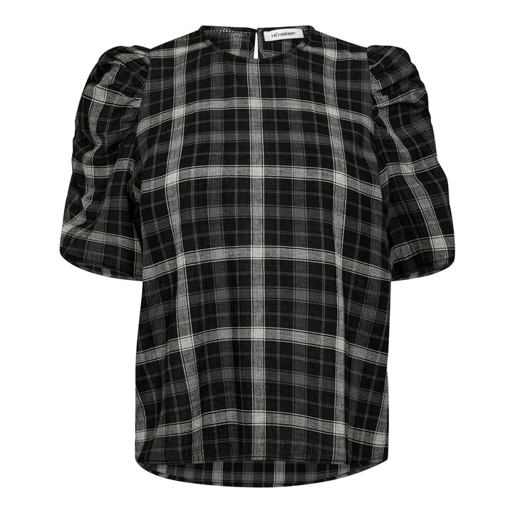 CO´COUTURE SallyCC Check SS Blouse Black