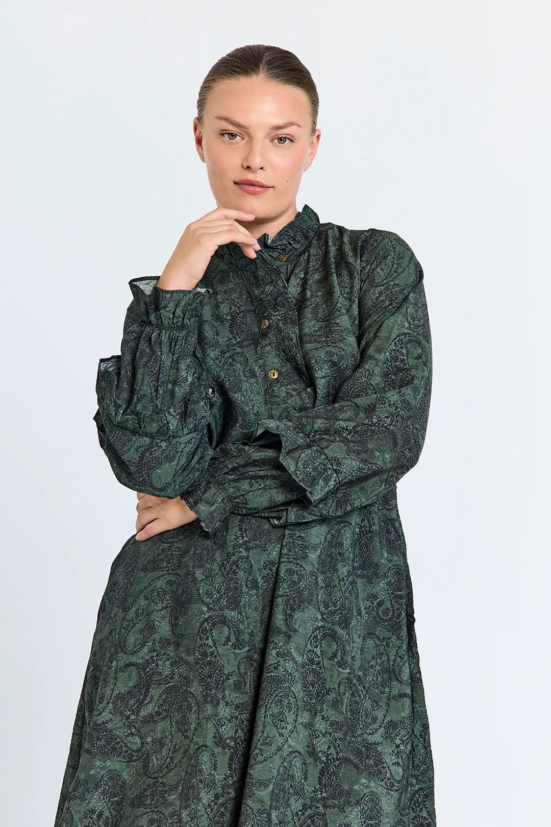 FREEQUENT FQMolin-Dress Kombu Green w. Black