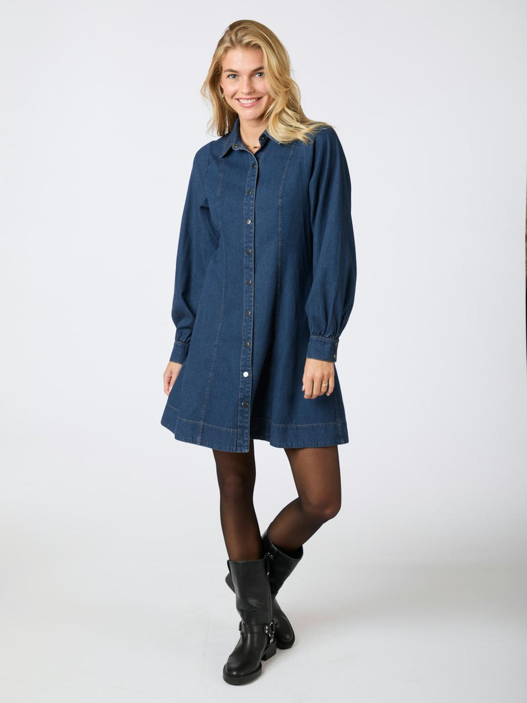 NEO NOIR Hanne Denim Dress Dark Blue