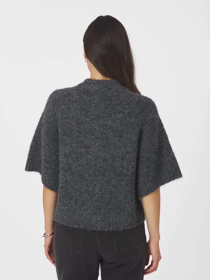 NEO NOIR Benuta Fluffy Knit Cardigan Antracit Melange