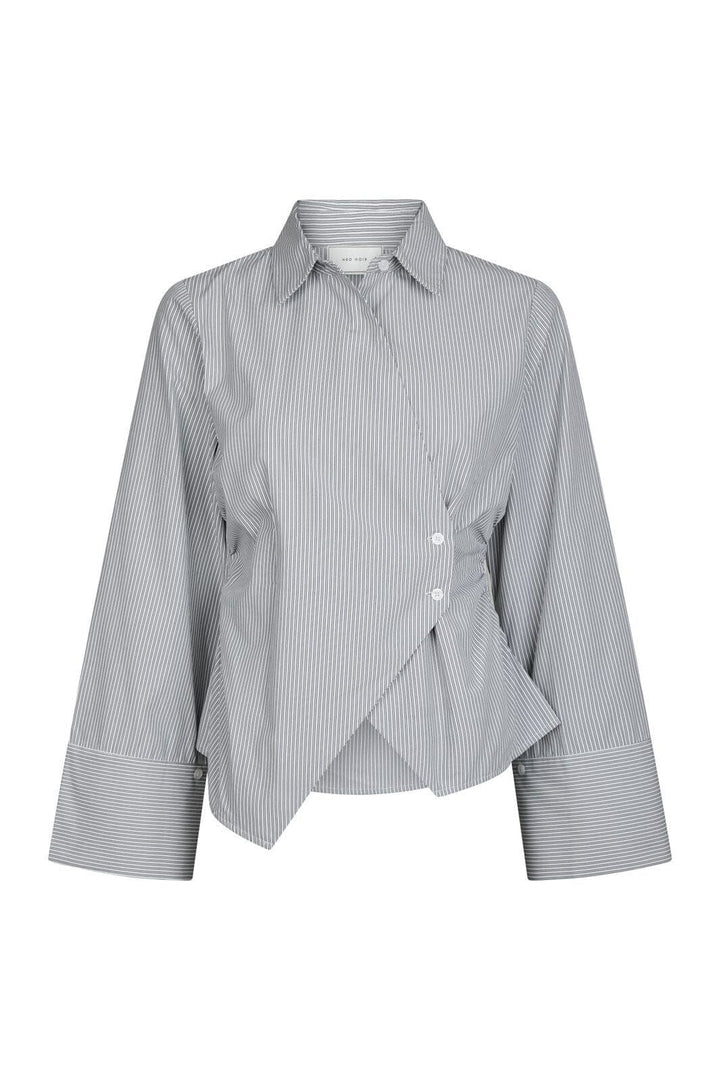 NEO NOIR Fenli Striped Shirt Grey