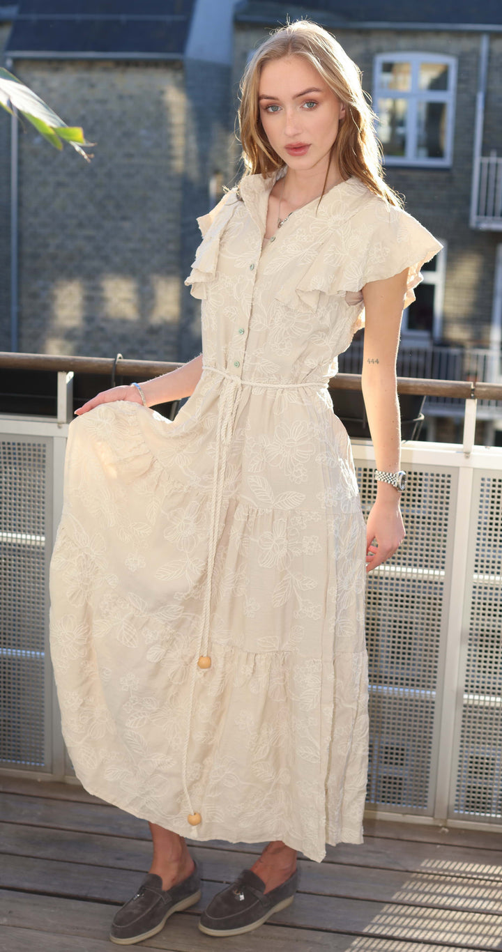 COPENHAGEN LUXE Long Dress Embroidered White