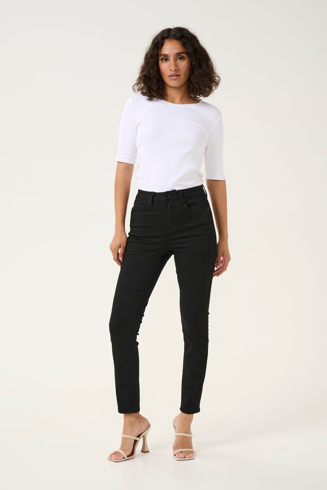 KAFFE KAdima HW Slim Jeans Black Deep