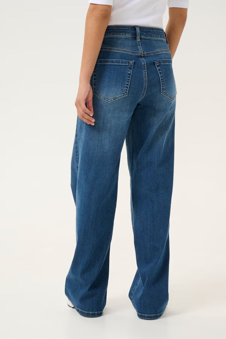 KAFFE KAkarla HW Wide Jeans Medium Blue Washed Denim