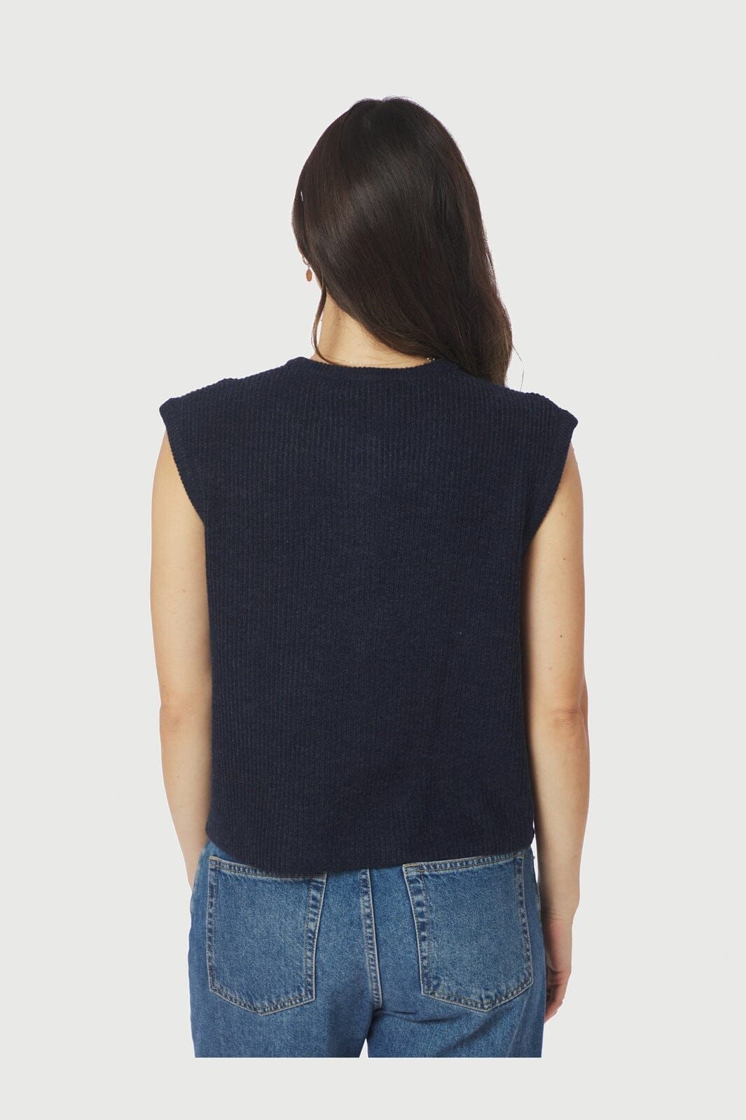 NEO NOIR Everest Knit Vest PO Navy