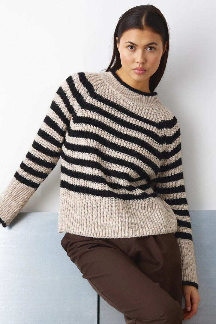 NOELLA Juliette Knit Black/Sugar Stripe