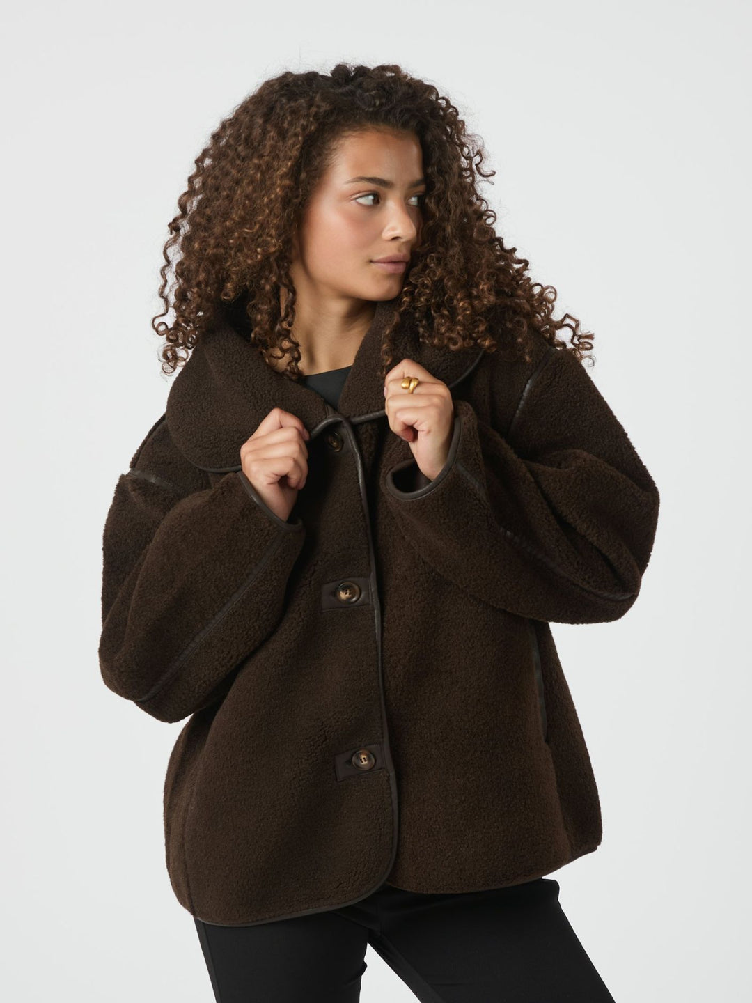 NEO NOIR Edmund Teddy Jacket Dark Brown