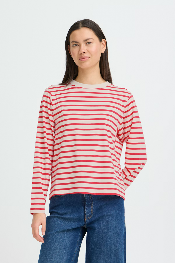 ICHI IHmira Loose LS Teaberry/Cloude Dancer