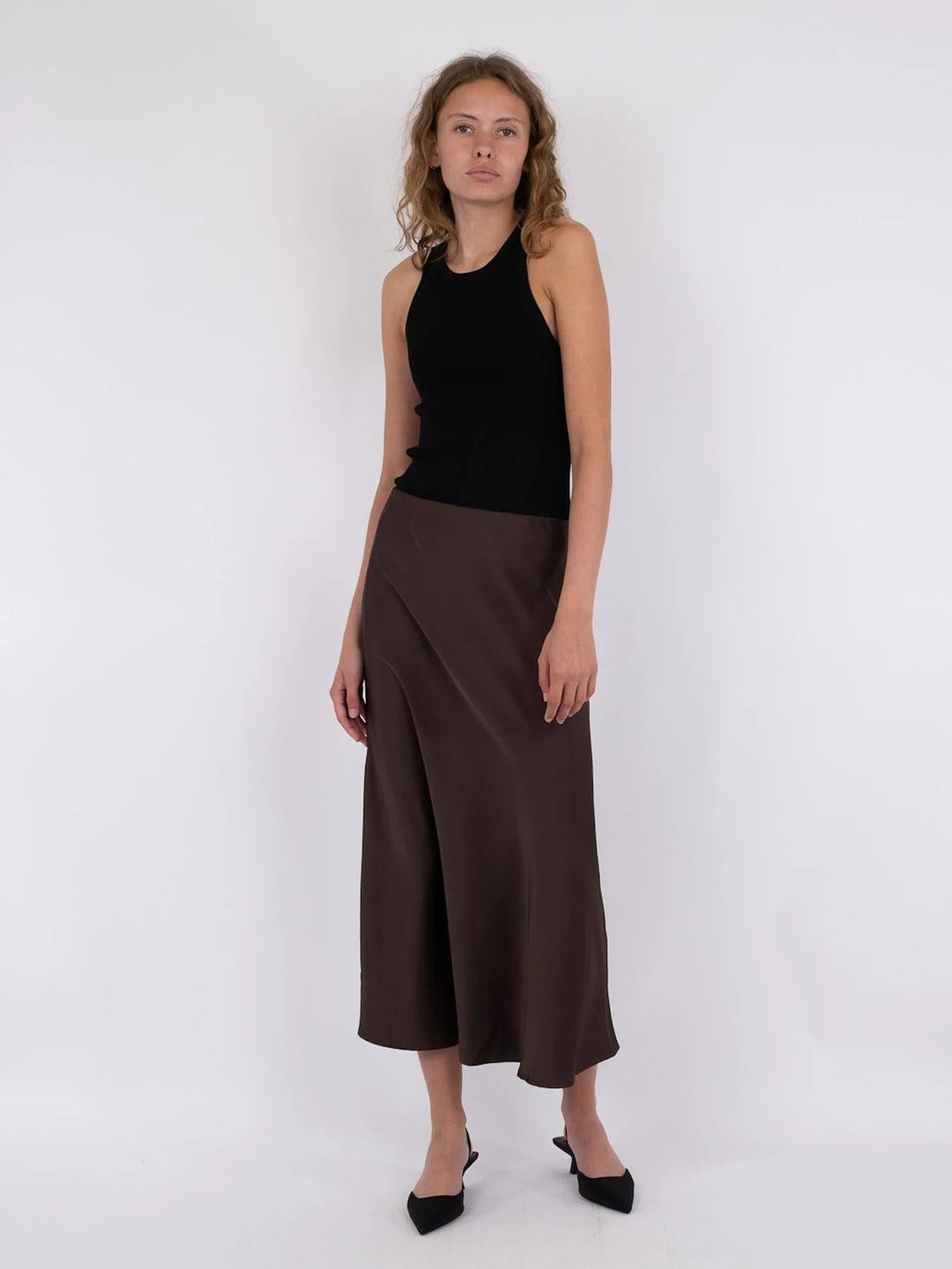 NEO NOIR Bovary Skirt Dark Brown