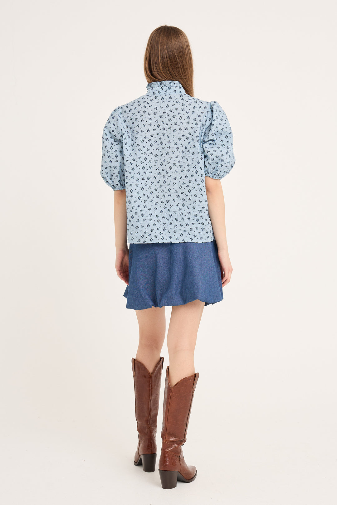 A-VIEW Tiffany Short Sleeve Shirt Blue/Navy