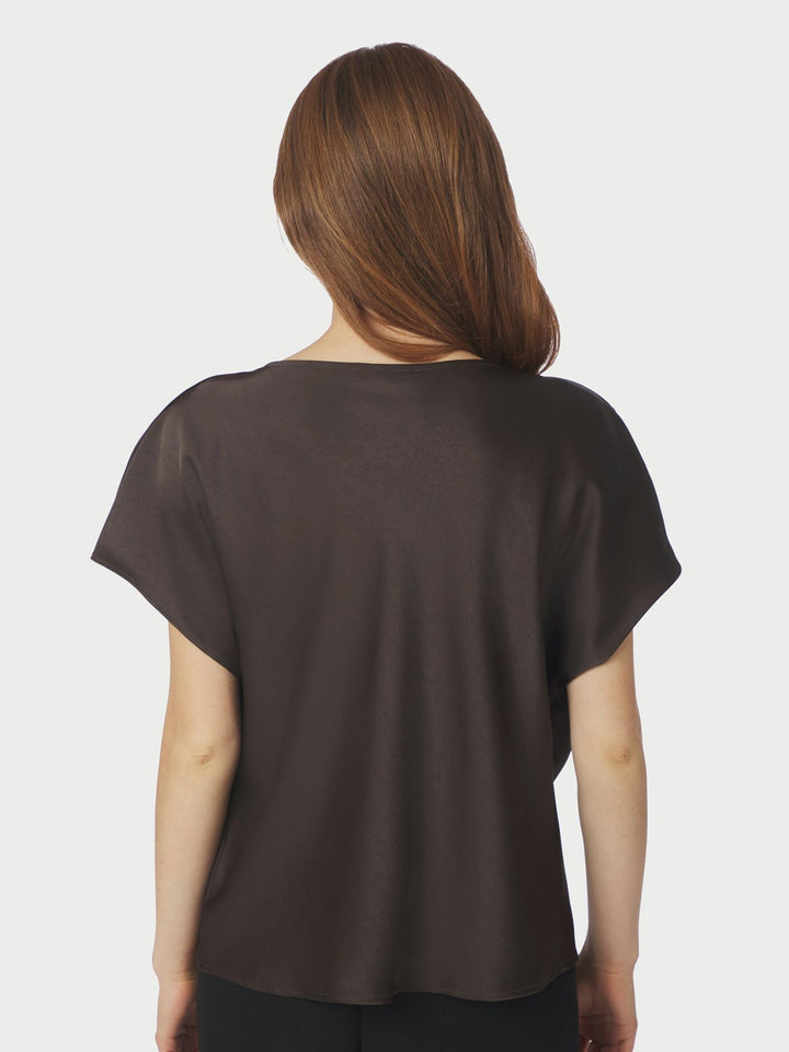 NEO NOIR Annabeth Heavy Sateen Tee Dark Brown