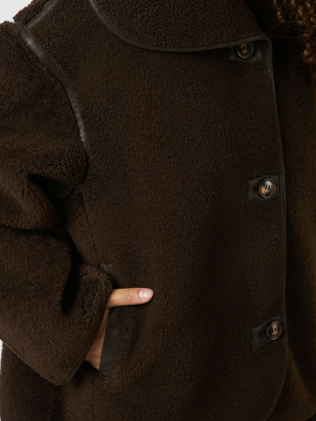 NEO NOIR Edmund Teddy Jacket Dark Brown