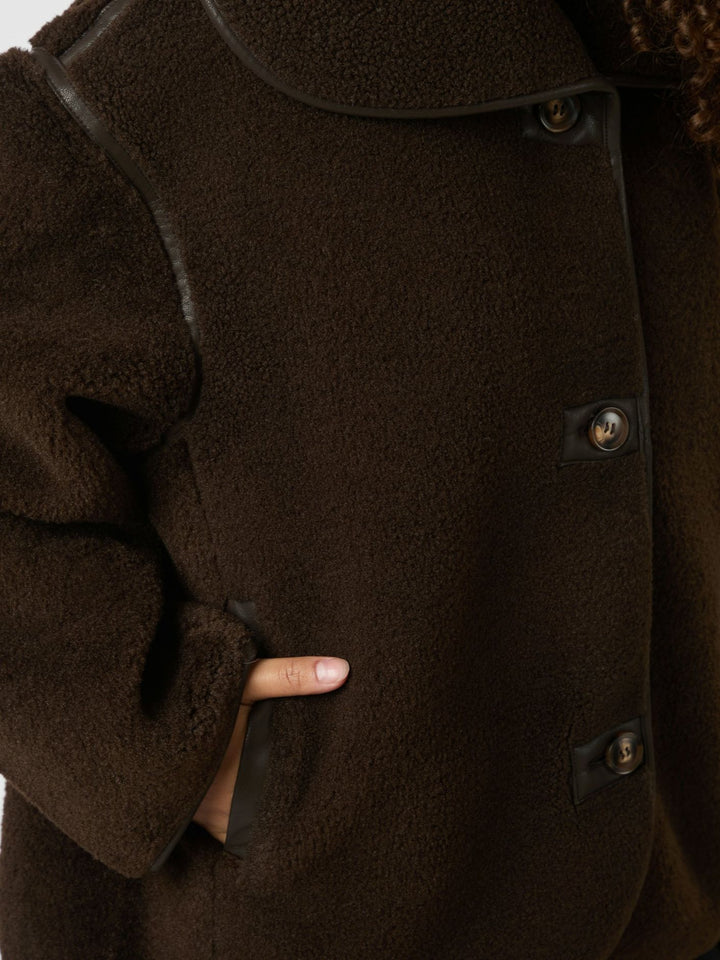 NEO NOIR Edmund Teddy Jacket Dark Brown