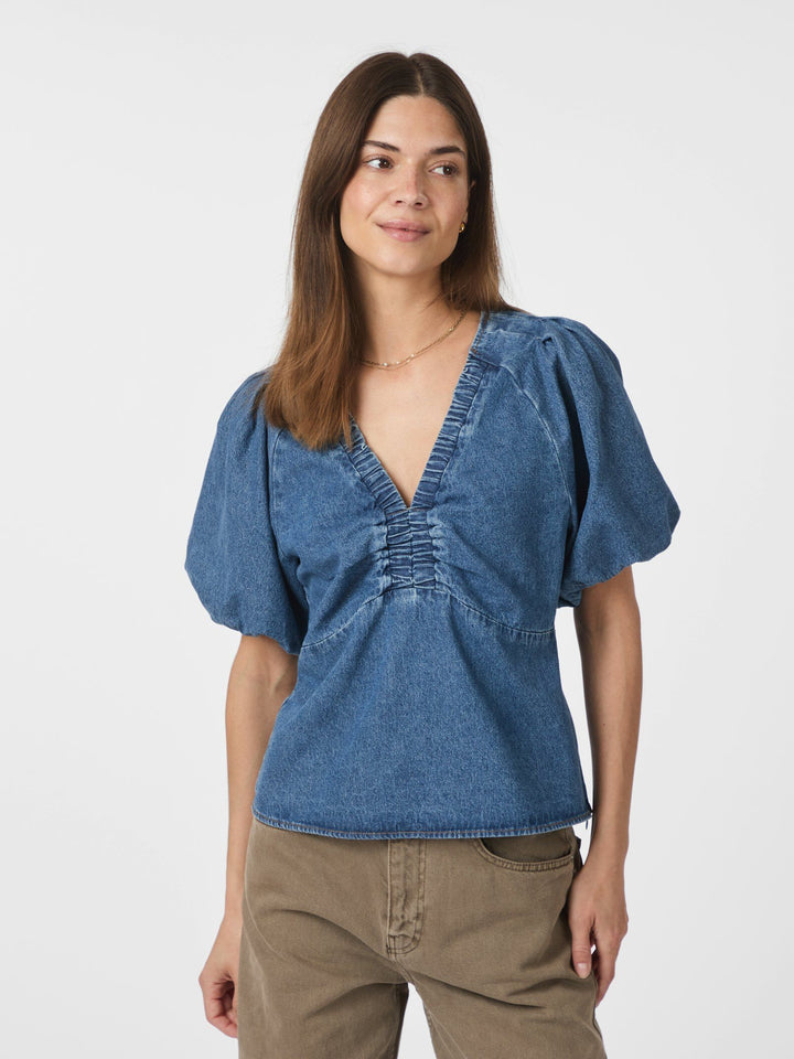 NEO NOIR Irina Denim Blouse Blue