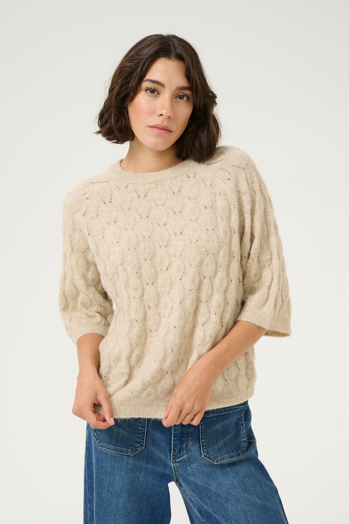 KAFFE KAmalene Knit Pullover Feather Gray Melange