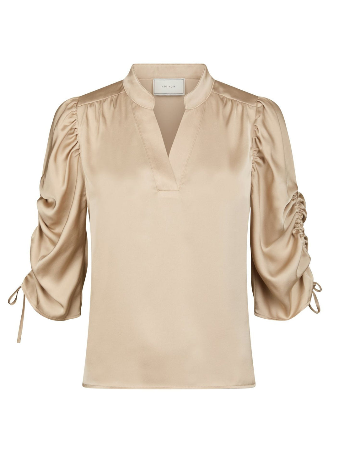 NEO NOIR Alvira Drapy Satin Blouse Campagne