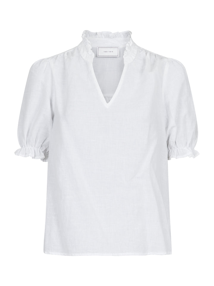 NEO NOIR Odesa Linen Blouse White