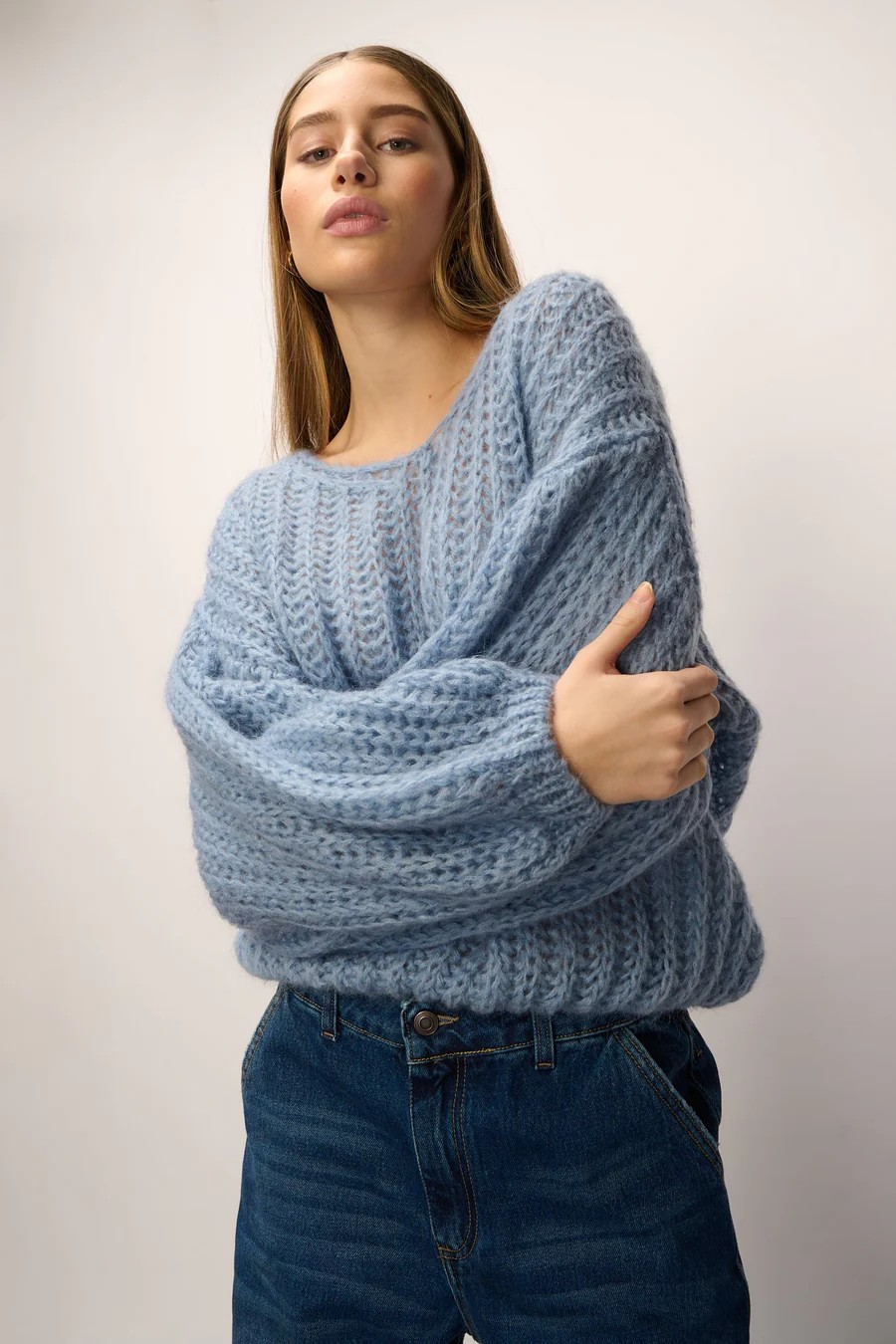 NOELLA Joseph Knit Sweater Dusty Blue