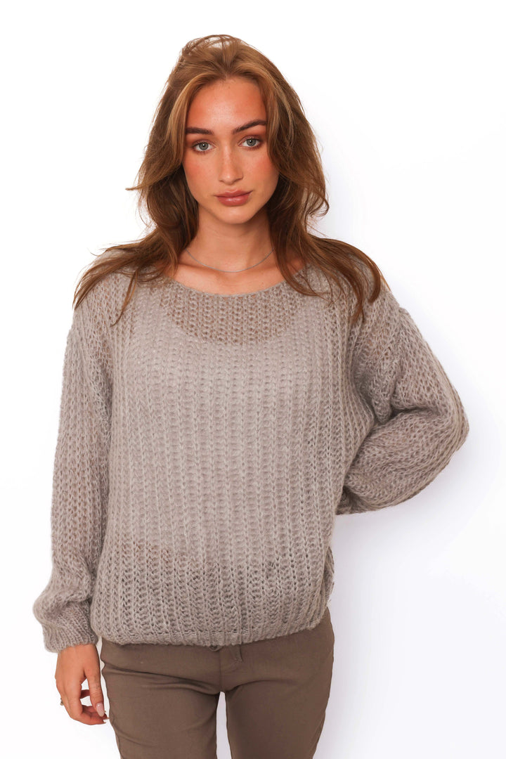 COPENHAGEN LUXE Elegant Knit With Mohair Grey Beige